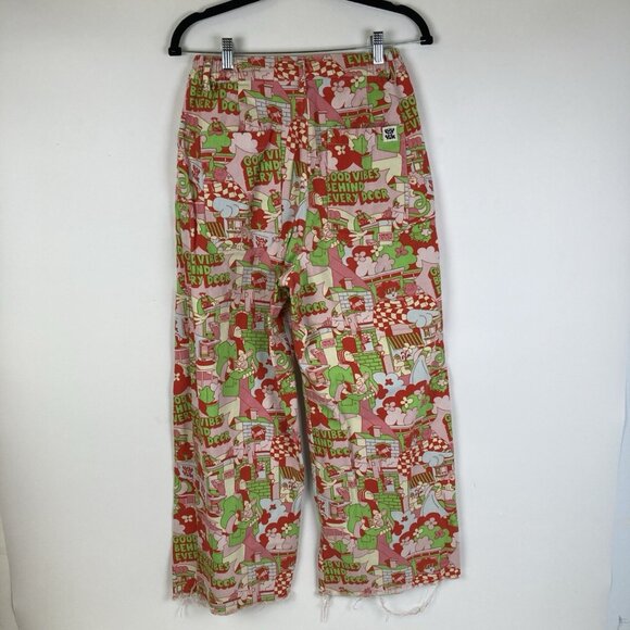 Lucy & Yak Baggy Wide Leg Graphic Pants Artist Print Size 28 L.E. Cole Distress - Picture 8 of 10
